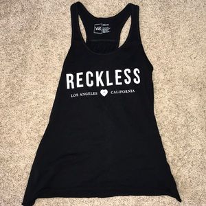 Black Young and Reckless tank top